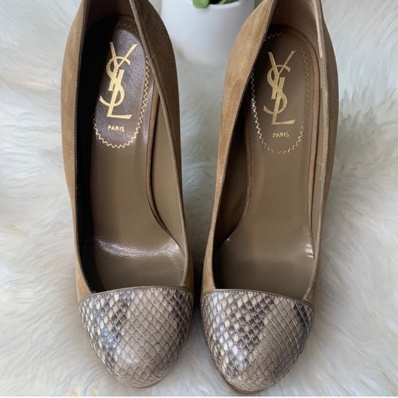 YSL Yves Saint Laurent TribToo Python Cap Toe 105 - Picture 3 of 14